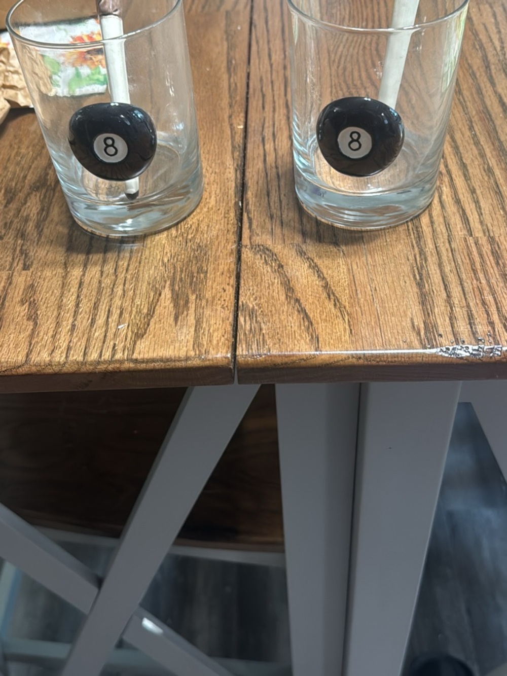 Black 8-Ball Glass Tumbler Set - Decorative Home Dining Glasses